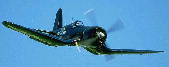 Corsair in flight